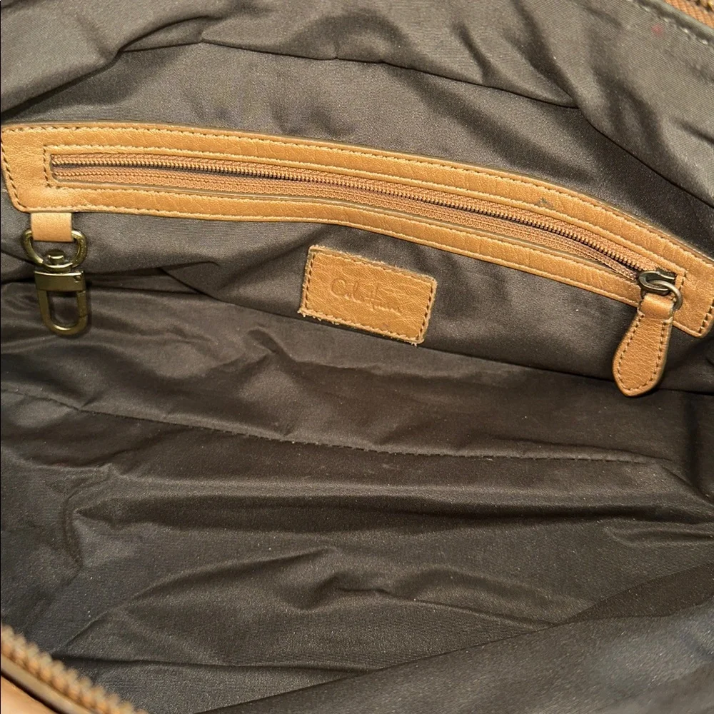 COLE HAAN Village Satchel Metallic Gold/Bronze Pebbled Leather MSRP: $350 - EUC - Picture 8 of 10